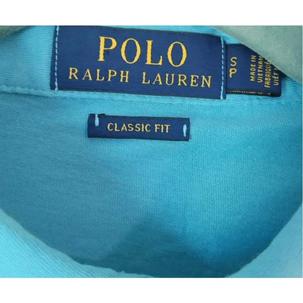 Polo Ralph Lauren Mens Sz S Pocket Polo Shirt Aqua Teal Classic Fit Preppy Golf